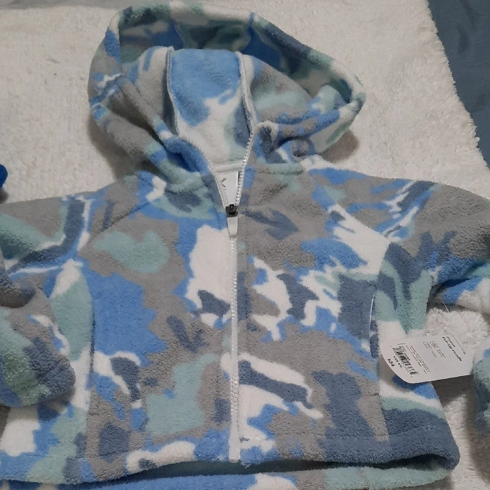 Blue Adventure Graphic Hoodie,  Camouflage Zip-Up and  Pants Bundle